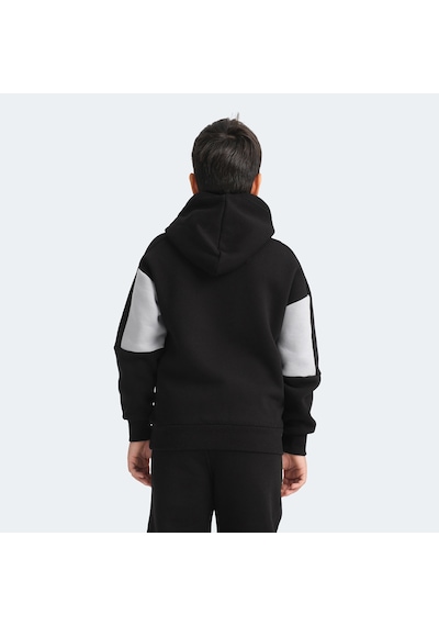 Slazenger LAYNE Çocuk Kapüşonlu Cepli Siyah / Gri Sweatshirt