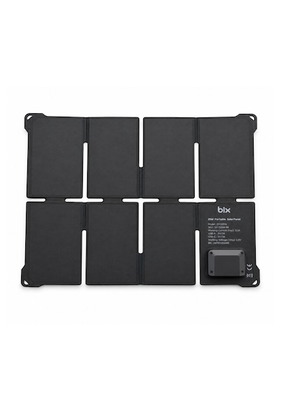Bix 25w Taşınabilir Solar Şarj Paneli Katlanabilir Ip67 Korumalı Usb-a Ve Type-c Çıkışlı Kamp Karavan Outdoor İçin Güneş Paneli Siyah