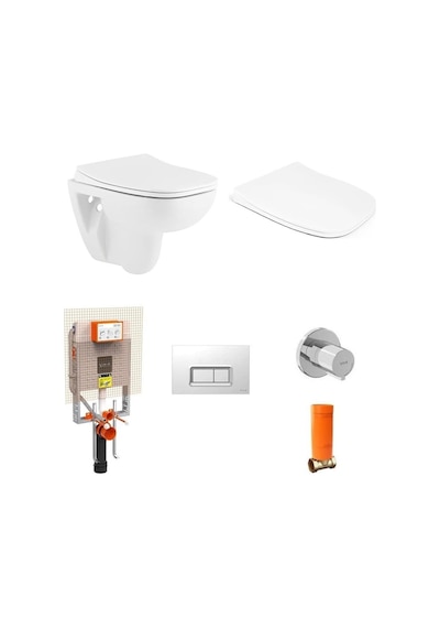 Seramiksan Petite Asma Klozet + Yavaş Kapanır Kapak + VitrA Gömme Rezervuar Set