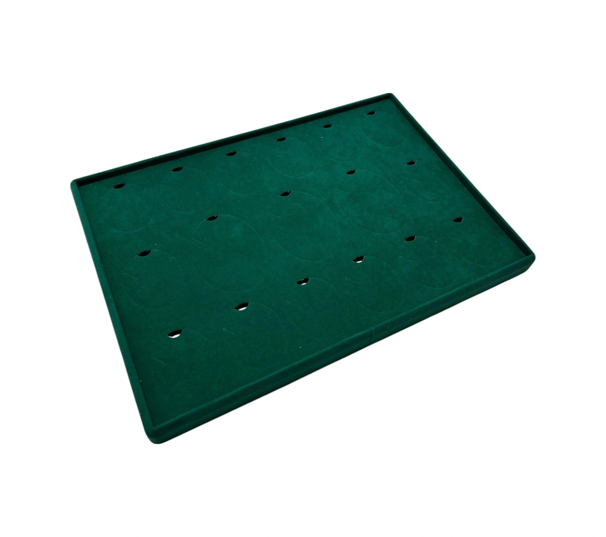 Süet Kumaş Yeşil 34-24 Cm Ayaklı 17 Pedli Kolye Tabla Stand