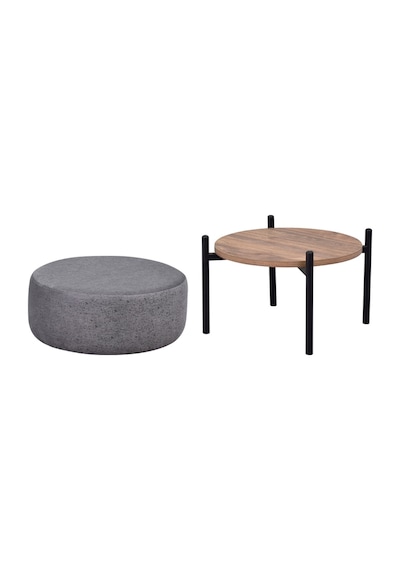 Vilinze Otto T1 21 Fonksiyonel Sehpalı Puf Flok Gri