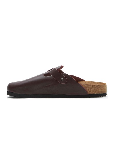 Comfortfusse Capri-n - Erkek Ortopedik Hakiki Deri Sabo Terlik Bordo Nappa Deri