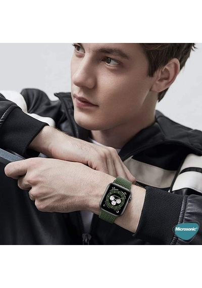 Apple Watch Ultra 2 İçin Kordon Knitted Fabric Loop Kırmızı Watch Ultra 2 İle Uyumlu Kordon - Kırmızı Diğer