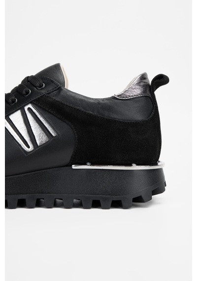 Valmenti Kadın Siyah Hakiki Deri Sneakers & Spor Ayakkabı 923 V-101 Bn Ayk Sk23/24 Siyah