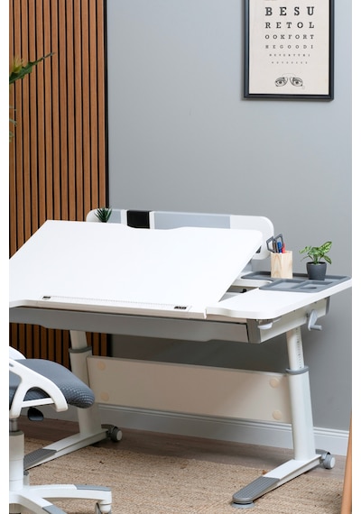 Sirius Simple Yükseklik Ve Eğim Ayarlı, Bilgisayar Ve Ofis Masası, Modern Beyaz Çalışma Masası Gri Gri Sirius Simple Yükseklik Ve Eğim Ayarlı, Bilgisayar Ve Ofis Masası, Modern Beyaz Çalışma Masası Gri Gri