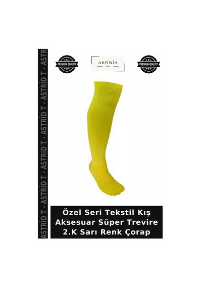Astrid T Özel Seri Tekstil Kış Aksesuar Süper Trevire 2.k Sarı Renk Çorap