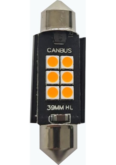 39mm Sofit Led Ampul Turuncu 6 Led Plaka Bagaj Tavan Aydınlatma 2 Adet Uyumlu