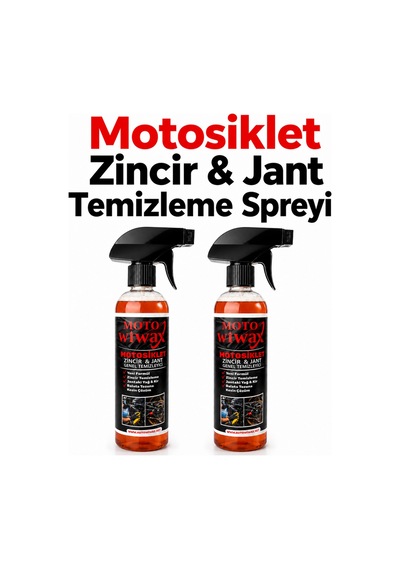 Motowiwax 2 Adet Motosiklet Zincir Jant Temizleme Spreyi 500 Ml