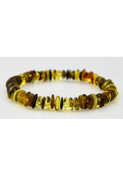 Kehribar Bileklik Amorf Tasarım Ambergold Blk23-90 Çok Renkli