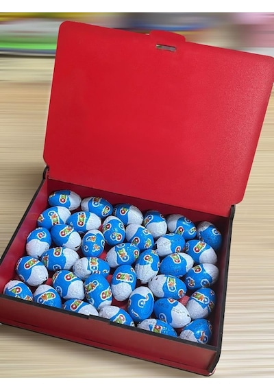 Ozmo Mini Yumurta 35 Adet Kırmızı Ahşap Hediye Kutusu Yumurta Sevdiklerinize Hediye Ozmo Mini Eggs Kırmızı Ahşap Kutulu