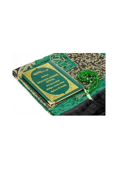 50 Adet - Isim Baskılı Ciltli Yasin Kitabı - Seccadeli - Tesbihli N11.1916