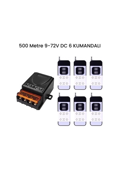 Lavat 500 Metre Mesafeli Dc 12v 24v 36v 48v 72v 6 Kumandalı Röle Kutusu 433 Mhz