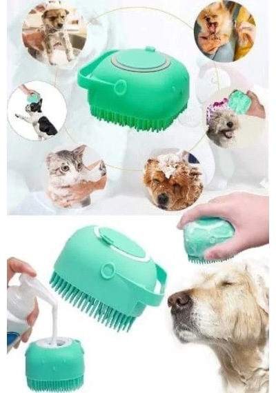 Hazneli Kedi Ve Köpek Yıkama Fırçası Silikon