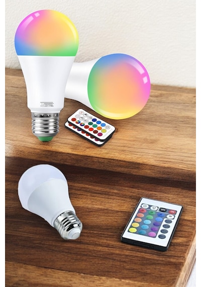 Rgb Led Lamba Led Işık Ampul Renk Değiştirebilen 100 Watt Diğer