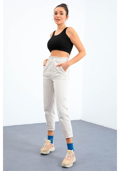 Tommy Life Siyah Basic Sıfır Kol Dar Kalıp U Yaka Kadın Crop Top Atlet - 97160 Siyah