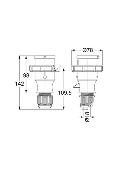 Mete Enerji 4x16a. Ip67 Düz Fiş Vidalı Bağlantı T210524v