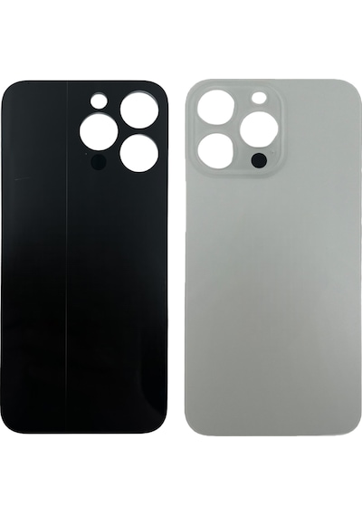 Teknonet Apple Uyumlu iPhone 15 Pro Max Geniş Kamera Camlı Batarya Kapağı - Beyaz Beyaz