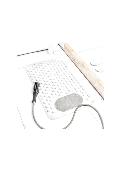 Mainshop 1 Adet Vantuzlu Banyo Ve Duş Kaydırmazı Duşa Kabin Küvet Içi Banyo Paspası 36 X 69,5 Cm M-162 Beyaz