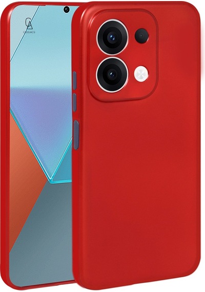 Xiaomi Redmi 15c İle Uyumlu Kılıf Soft Yumuşak Telefon Kılıfı Ve Temperli Cam Ekran Koruyucu Kırmızı