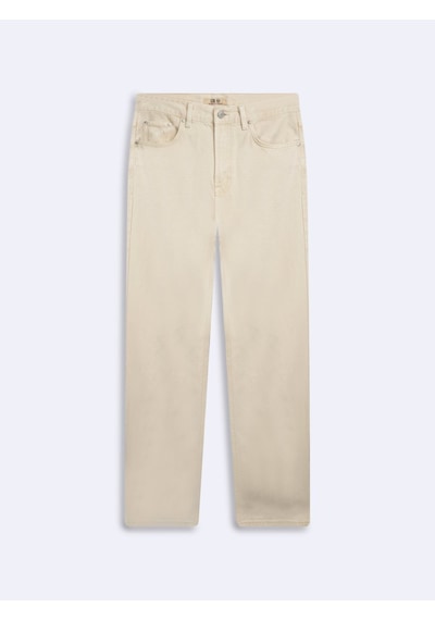 LTB Vanetta Zıp Fermuarlı Straight Krem Jean Pantolon