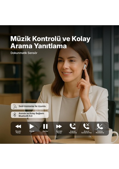 Airbeat Pro Gerçek Kablosuz Tws Bluetooth Kulaklık-2km167 Beyaz