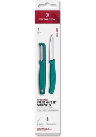 Victorinox 6.7114.21c1 Swiss Classic 2li Bıçak Ve Soyacak Set, Yeşil