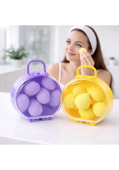 Lexroo Makyaj Süngeri Seti 6 Lı, 2 Set, Taşınabilir Kutulu, Ultra Yumuşak Blender Süngerler