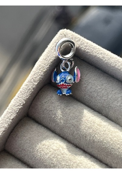 Sallantılı Mavi Stitch Charm Asafaccessory Gümüş