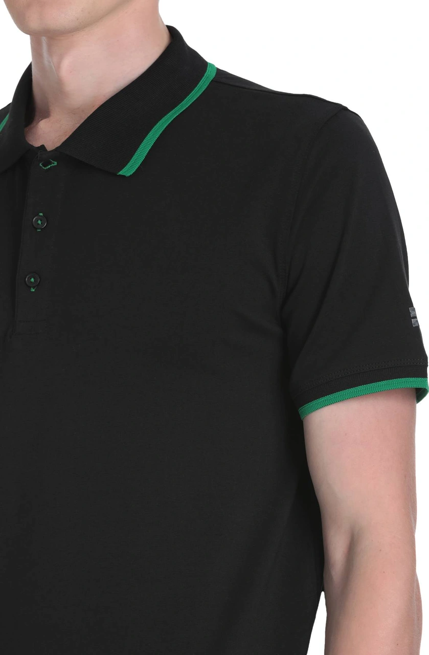 Hatemoğlu Siyah Regular Fit Polo Yaka Pamuklu Rayon Tişört 36101 347711