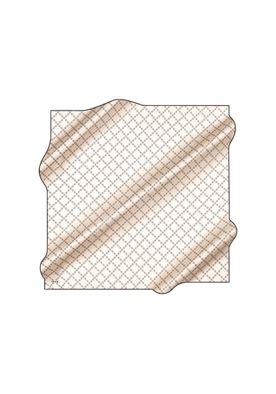 Aker Kırık Beyaz 90x90 İpek Krep Saten Eşarp Kırık Beyaz Kırık Beyaz