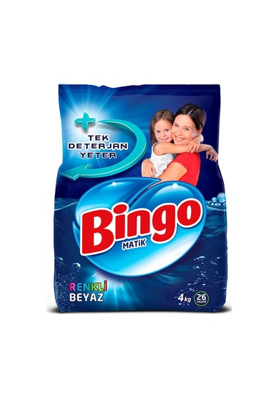 Bingo Çamaşır Deterjanı 4 Kg Renkli Beyaz