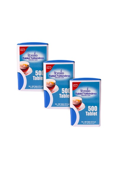Fibrelle Sakarinli Tablet Tatlandırıcı 3 x 500'lü