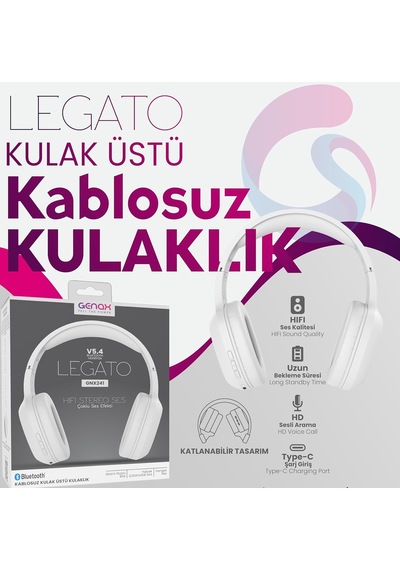 Legatotone 5.4 Multiple Sound Bluetooth Kulaküstü Kulaklık 200, Siyah