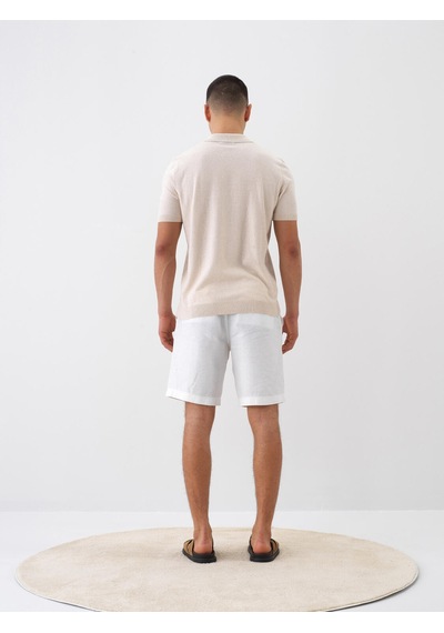 Xint Beyaz %100 Keten Regular Fit Şort 180279