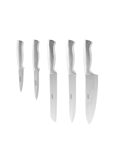 Eva 6 Parça Standlı Bıçak Set Gümüş