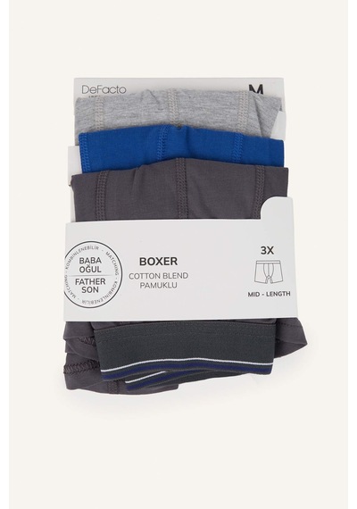 Defacto Regular Fıt 3lü Boxer E3234ax26spbe331 Mavi-be331