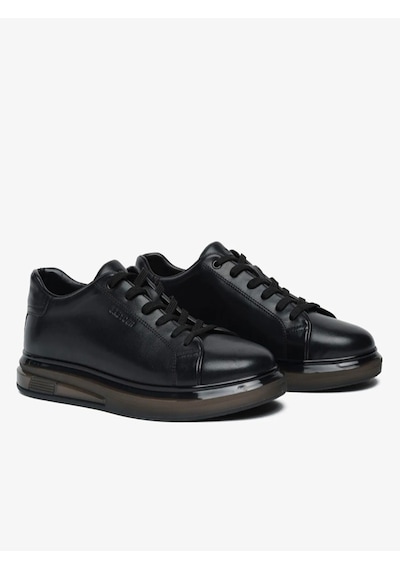 Greyder 64650 6y Siyah Hakiki Deri Erkek Sneaker Deri Spor Ayakkabı Siyah