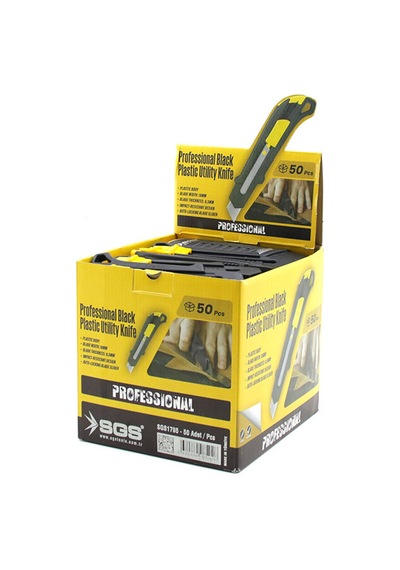 Sgs Tools Sgs-1795 Siyah Plastik Gövde Falçata Maket Bıçağı - 50'li Paket