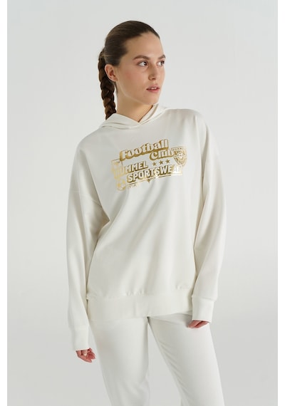 Hummel Albına Oversıze Hoodıe 922135-9003 Beyaz