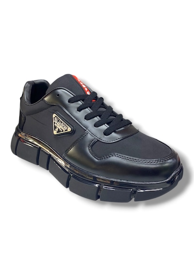 Güneşayakkabı Mc Jamper 2562 Erkek Siyah Rugan Mat Karışım Spor Klasik Günlük Sneaker Ayakkabı Siyah - Kırmızı