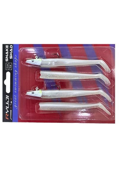 Ryuji Snake Shad 12cm 16gr 15 Pearl White Glow