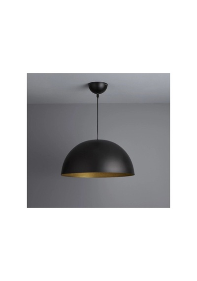Metal Sarkıt Rustik Retro 28 Cm Siyah Içi Sarı Avize Siyah