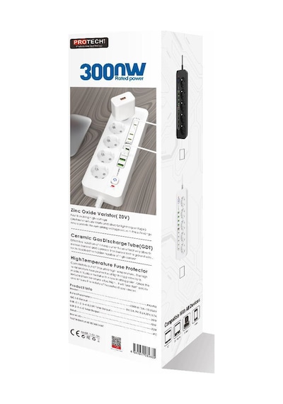 3000w Yeni Tasarım Akım Korumalı 5 Usb'li Ve 5 Type-c Li 5'lı Grup Priz 2 M Uzatma Kablosu Beyaz 2 M 3000w Yeni Tasarım Akım Korumalı 5 Usb'li Ve 5 Type-c Li 5'lı Grup Priz 2 M Uzatma Kablosu Beyaz 2 M