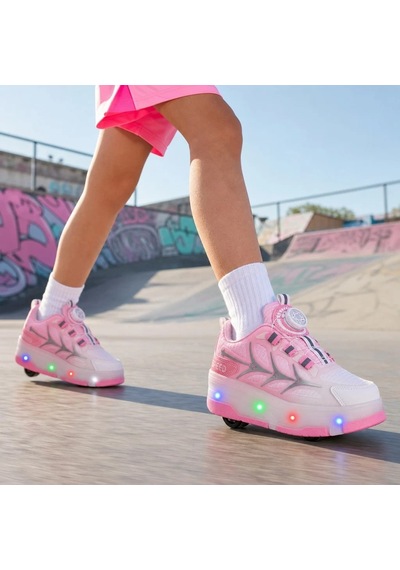Tuğba Ortopedi 003 Çocuk Işıklı Tekerlekli Sneaker Pembe