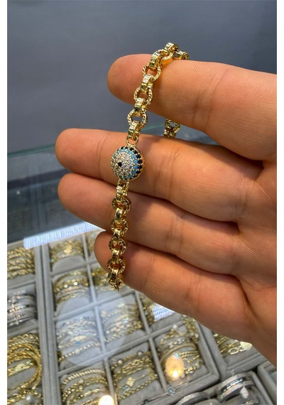 Sosyete Gözlü Bileklik Altın