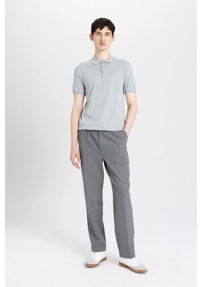 DeFacto Slim Fit Dar Kesim Kısa Kollu Basic Düz Triko Polo Tişört Y5369AZ24SMGR130