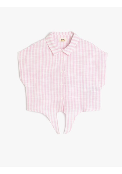 Koton Bağlama Detaylı Kısa Kollu Gömlek Yaka Bluz Pınk Strıpe 5skg60051aw Pembe Çizgili Pembe Koton Bağlama Detaylı Kısa Kollu Gömlek Yaka Bluz Pınk Strıpe 5skg60051aw Pembe Çizgili Pembe