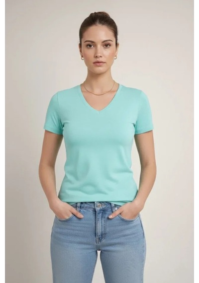 Butik İstanbul T-shirt V Yaka Slim Fit Likralı Tişört Günlük Basic Body - Turkuvaz Turkuaz Butik İstanbul T-shirt V Yaka Slim Fit Likralı Tişört Günlük Basic Body - Turkuvaz Turkuaz