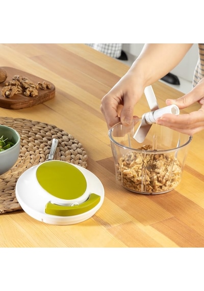 Ayrex Orret Home 700 Ml 3 Bıçaklı İpli Rondo Çekmeli Doğrayıcı, Hızlı Ve Pratik Sebze Doğrama, Paslanmaz