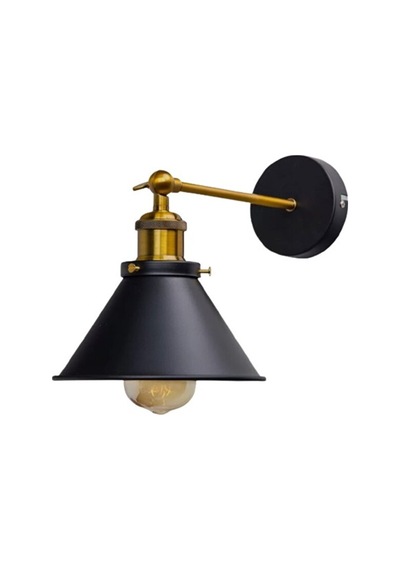 Mylights Retro Rustik Mafsalı Konik Aplik Siyah 18 Cm